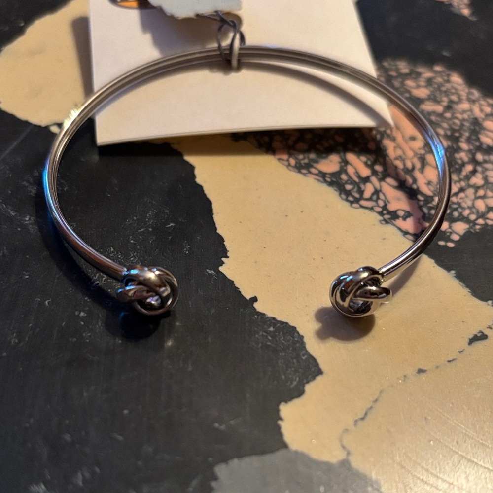 Fossil Silver Knot Bangle - Picture 2 of 2